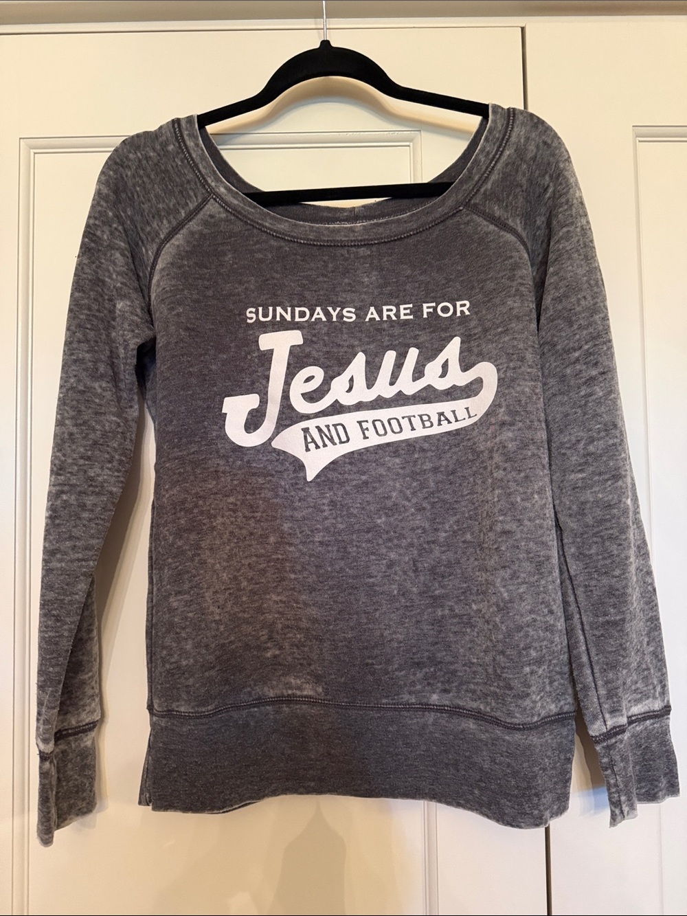 Sundays Are For Jesus and Football Grey Women's Sweatshirt